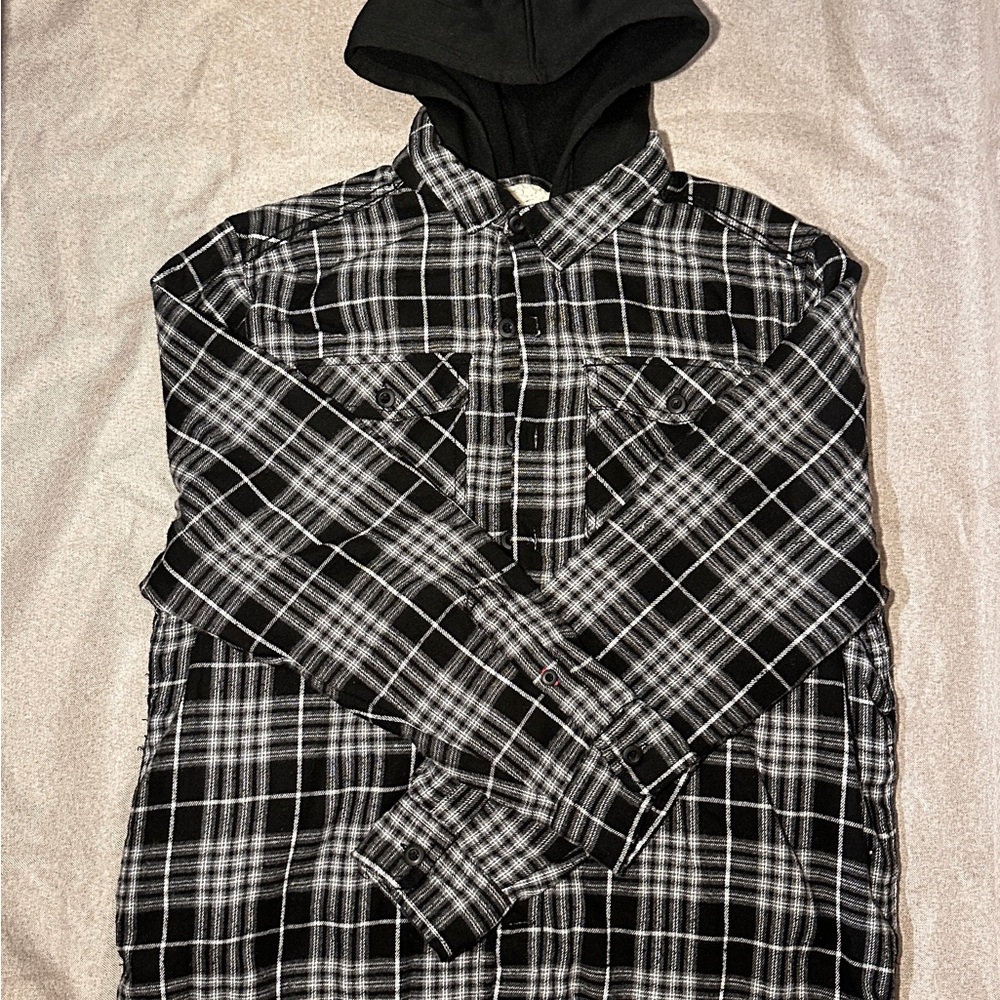 Essentials Black and Gray Hooded Sweatshirt